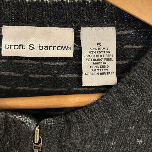 VTG Holiday Fairisle Christmas Nordic Zip Cardigan Croft Barrow Sweater SMALL - Picture 8 of 10